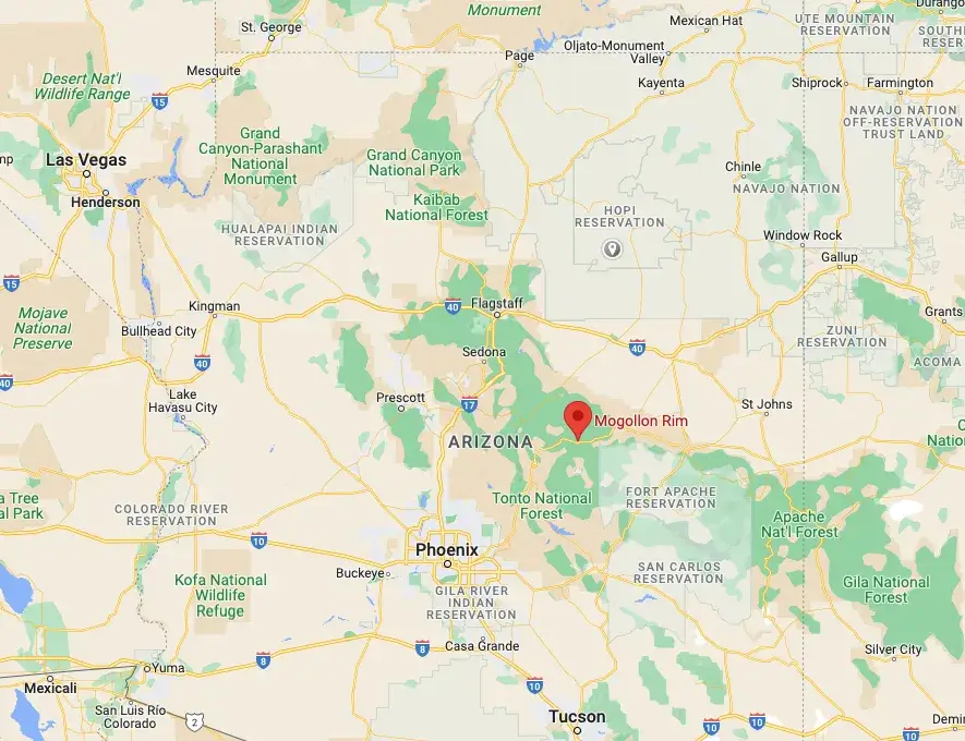 Location of the Mogollon Rim