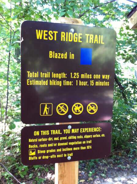 Weston Bend Trail Sign